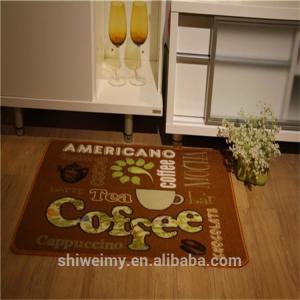Wholesale Anti-slip brown Coffee pattern printed kitchen mat from china suppliers