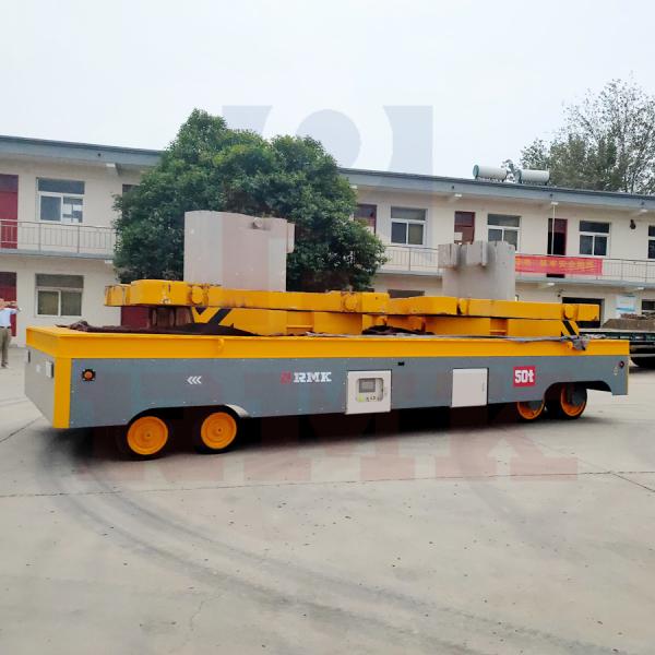 50 Tons Steerable Trackless Transfer Trolley Remote Control Mold Plant Battery