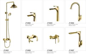 Wholesale Luxury Golden Brass Bathroom Basin Faucet Single Hole Mount 18L/Min from china suppliers