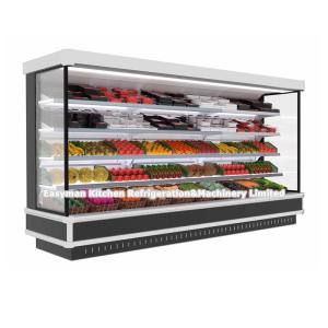 China Supermarket Commercial Open Display Fridge Multi-deck Upright Air Curtain Open Beverage Display Chiller on sale