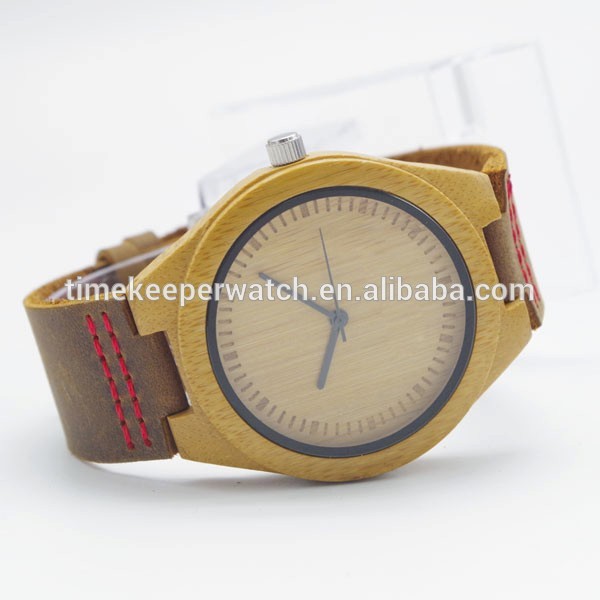 carbonized bamboo watches with genuine leather ,oem watches