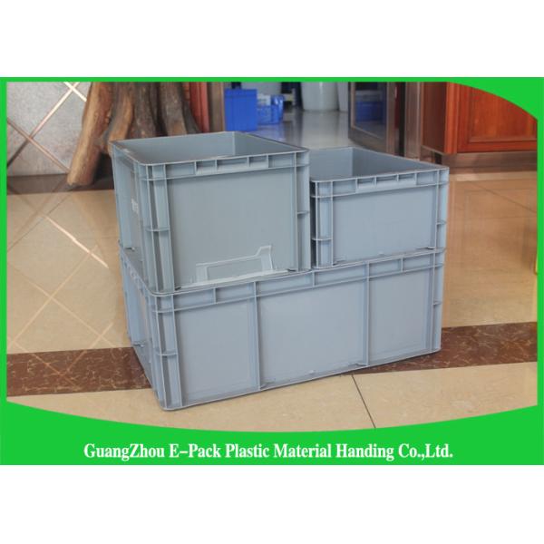 Grey Industrial Euro Stacking Containers Foldable Transport Non - Slip PP