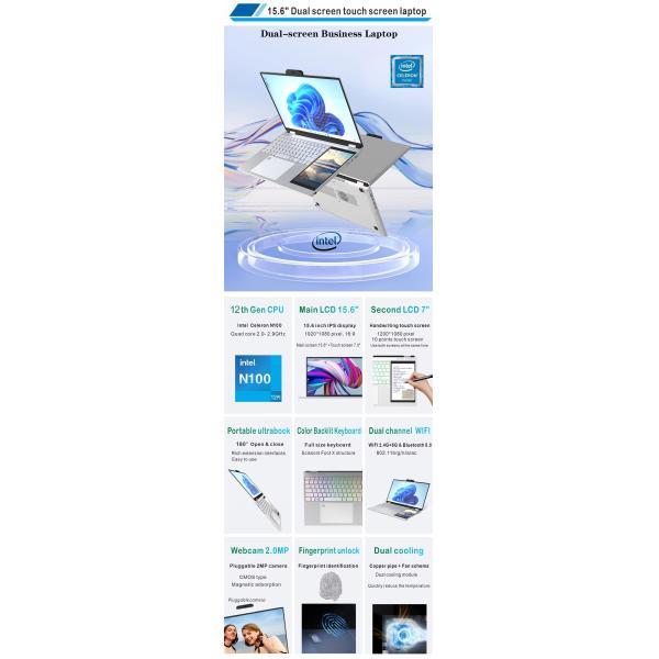 Intel N100 Gaming Laptop 16GB DDR4 512GB SSD 15.6" IPS 144Hz