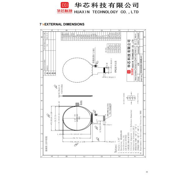 2.8 inch Round TFT Display module 480x480 Resolution 30 PINS MIPI interface,300CD/M2