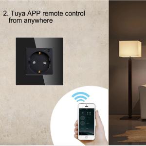 China 13A Tuya Timer Wall Socket 3500W Voice Activated Power Outlet on sale