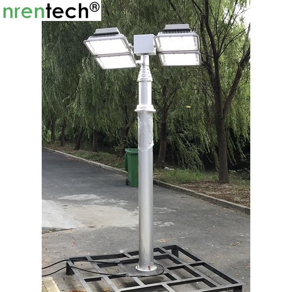 Quality 12m pneumatic telescopic mast lighting tower 6x120W LED mounted for fire tender lighting tower for sale