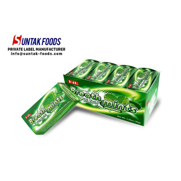 Strongest Healthy Breath Mints For Dental 2 Layers Color , Mint Green Candy