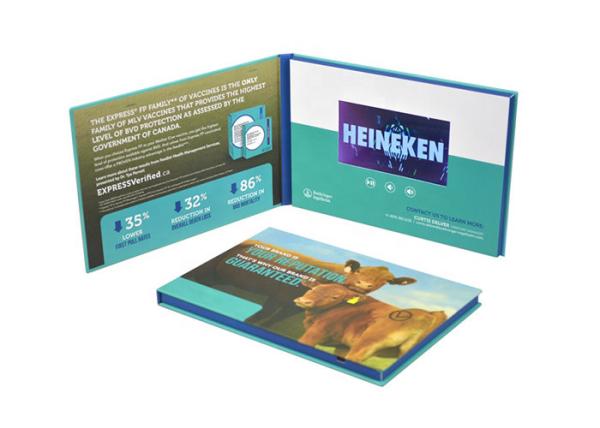 Quality Rechargeable A5 LCD Video Brochure Card With 2 Hours Video Playing Time for sale