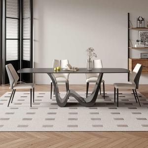 China Sintered Stone Table Top Stainless Steel Dining Table With Chairs on sale