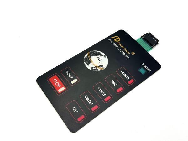 Quality Flat Button Semi Transpranet Red LED Window Backlit Membrane Switch Panels With 2.54MM Houssing for sale