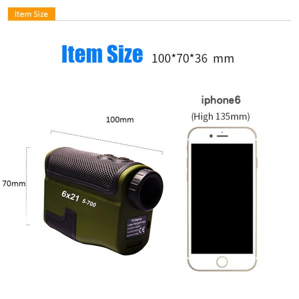 1500M 6X 25MM Military Green Golf Laser Rangefinder For Hunting