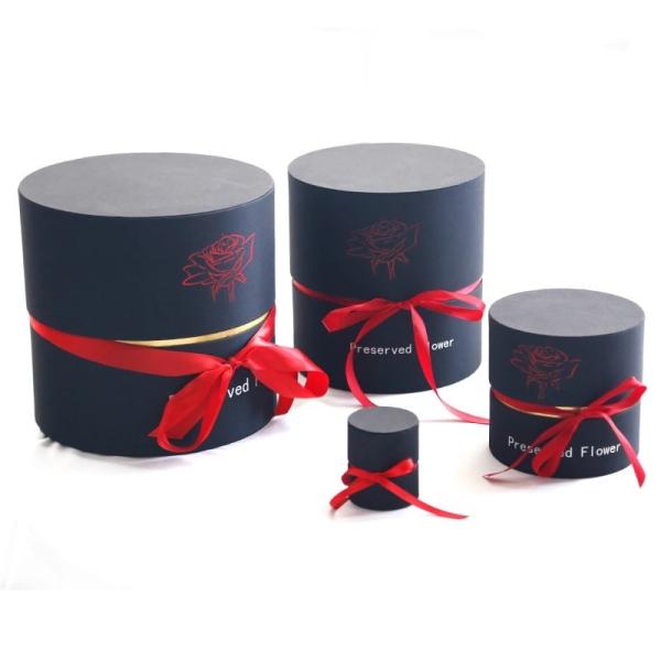 Long Lasting Preserved Rose In Box Suede Round Boxes Preserved Roses Box Gifts