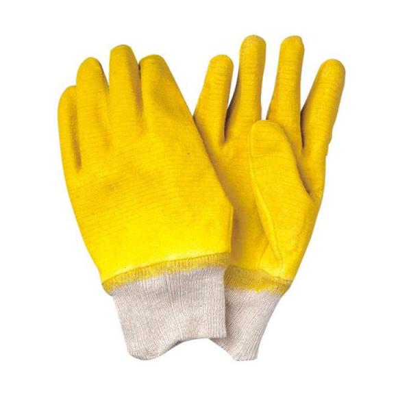 Protect Your Hands in Style with LX4001 CE Yellow Latex Fully Coated Knit Wrist Gloves