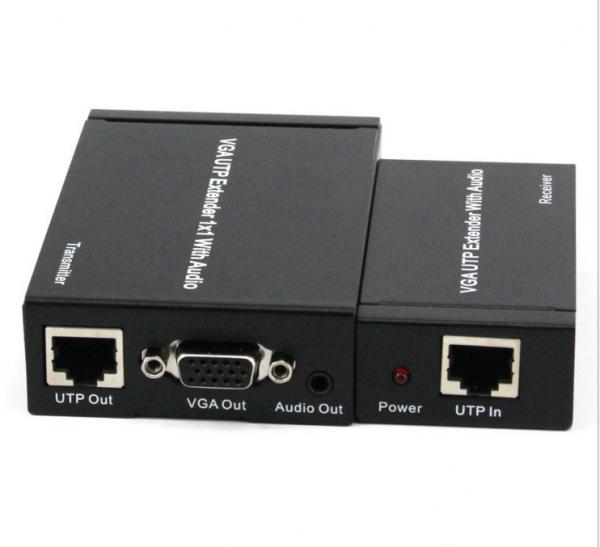 Quality 5V 2A VGA KVM Fiber Optic Extender Over CAT5E / 6 FTP Cable 300 Meters for sale