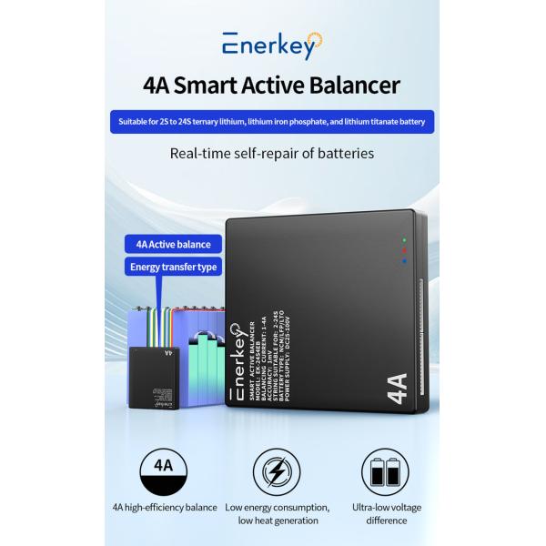 Enerkey Li-ion Batteries Smart Active Balancer 1A-4A Adjustable 2S-24S Active Equalizer Balancer Lifepo4