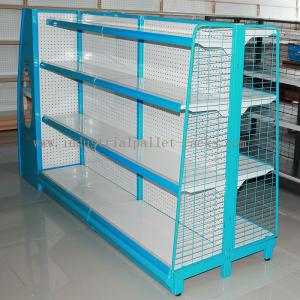 Wholesale Gondola Shelving Blue Light Duty Display Rack With Wire Mesh or Steel Board Side from china suppliers