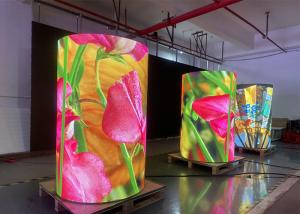 China Round Circle Flexible Scrolling Led Display 1920Hz Curved Video Wall on sale