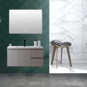 China Luxury Single Sink Basin Ceramic Bathroom Vanity Starry Grey Iron Grey on sale