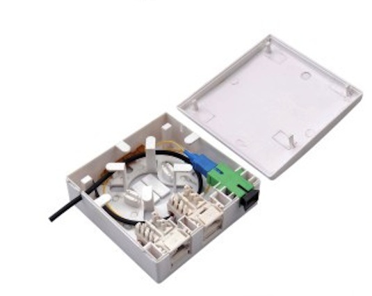 SC 2 Ports Fiber Distribution Box Indoor Faceplate 86 Type For Networking