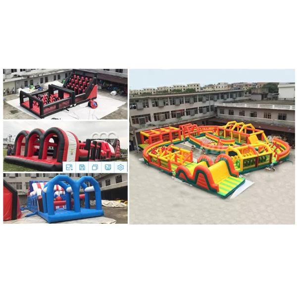0.55mm PVC Inflatable 5k Run Obstacle Course Bouncer 17mL*4mW UV Resistant