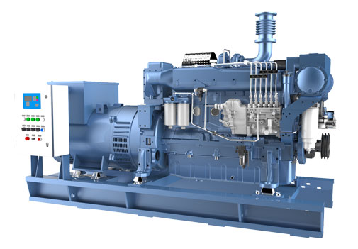 50/60HZ Frequency 100KW/125KVA Weichai Marine Diesel Generator Water Cooled Method
