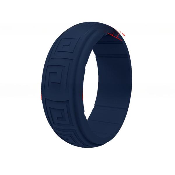 Sports Mens Silicone Ring Breathable Step Edges 8mm for Wedding Engagement