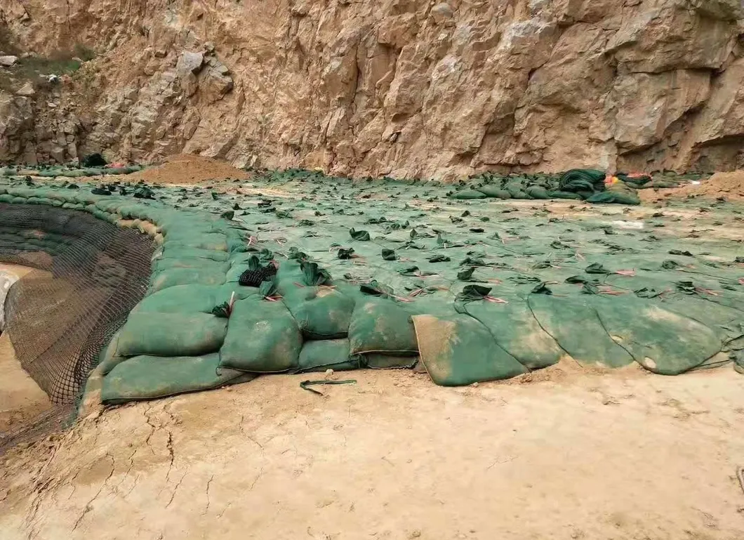 Nonwoven Geobag Polyester / PP Geobag For Slope Protection And Grass Dam To Protect Ecological Environment