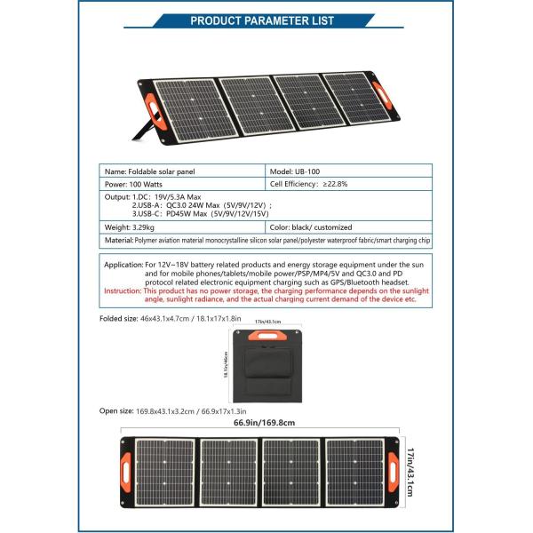 60W 100W 200W High Light Transmittance up to 20 Years Life of Monocrystalline Silicon Solar Panels