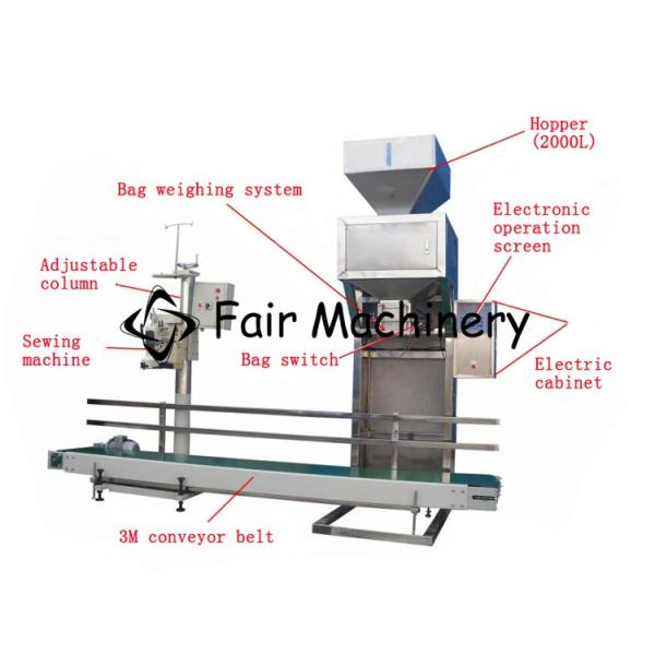 25kg Rice, coffee beans, corn kernels granules Filling Machine , 304 stainless steel