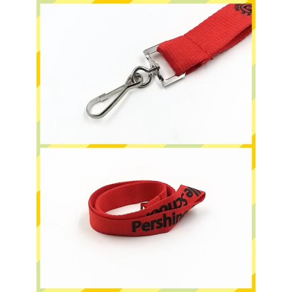 Promotional Specialized Imprint Polyester Lanyards Red Color Silkscreen Printing