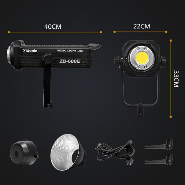 600w high power black large spotlight dual color temperature 2700k-7500k suitable for industrial lighting