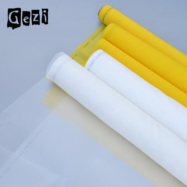 Quality White Yellow Polyester Screen Printing Mesh , Plain Weave Silk Screen Fabric Mesh for sale