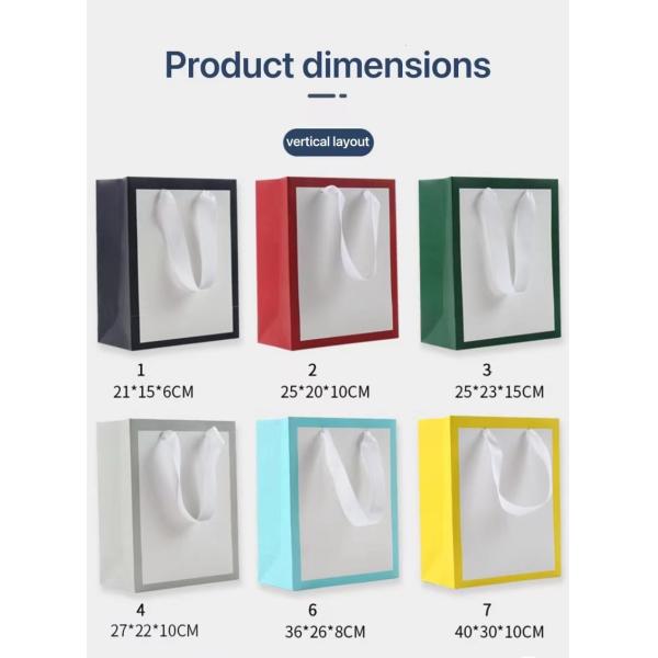 Foldable Stand Up Ribbon Closure Kraft Paper Bags Paper Bag Packaging For Clothes