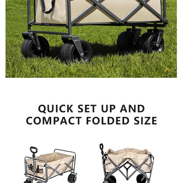 Close-up of wagon's folding mechanism