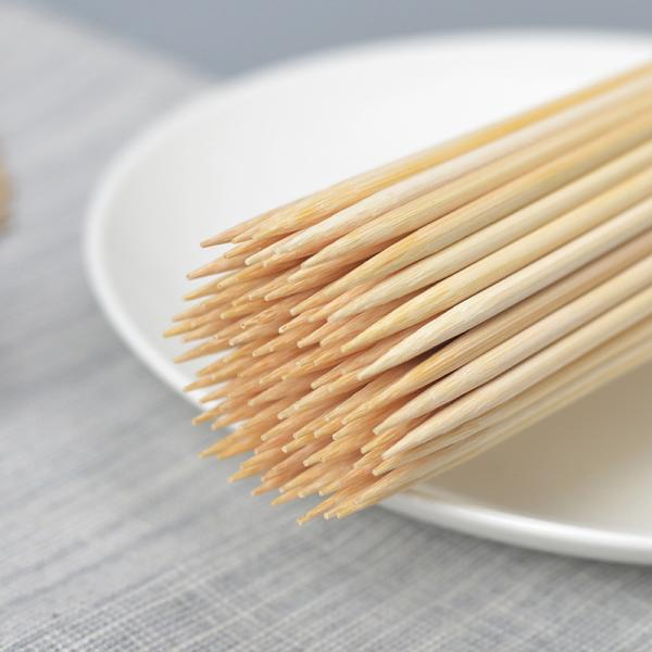Natural Color Disposable Bamboo Barbecue Sticks Convenient Mildew Proof