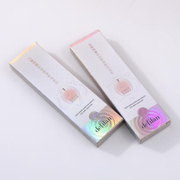 Cosmetic Silver Cardboard Boxes Custom Printed Eyelash Brushes Lipsticks Cosmetic Boxes