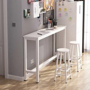 China 1.6m White Kitchen Bar Table Stool Set Melamine MFC With Metal  Legs on sale