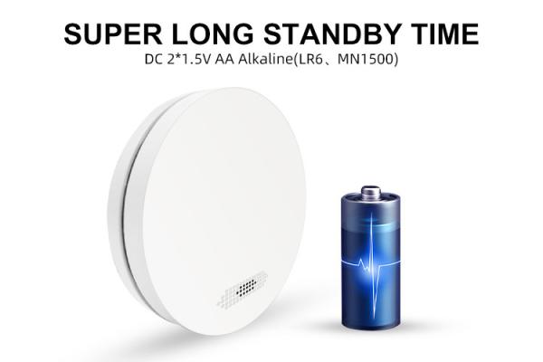 Quality Wifi Smoke Alarm Detector With Built-In Battery And Ambient Light Detection Ultra-Thin Fire Alarm for sale