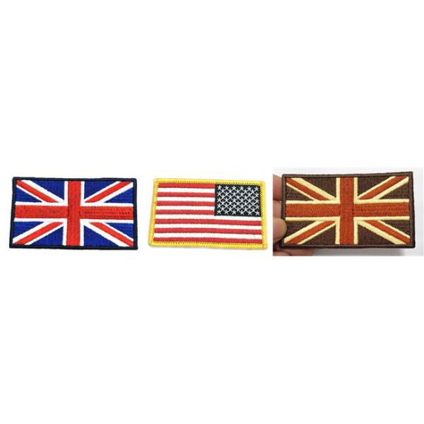 2.5" Tall Embroidery UK Flag Military Style Patches Iron On Backing