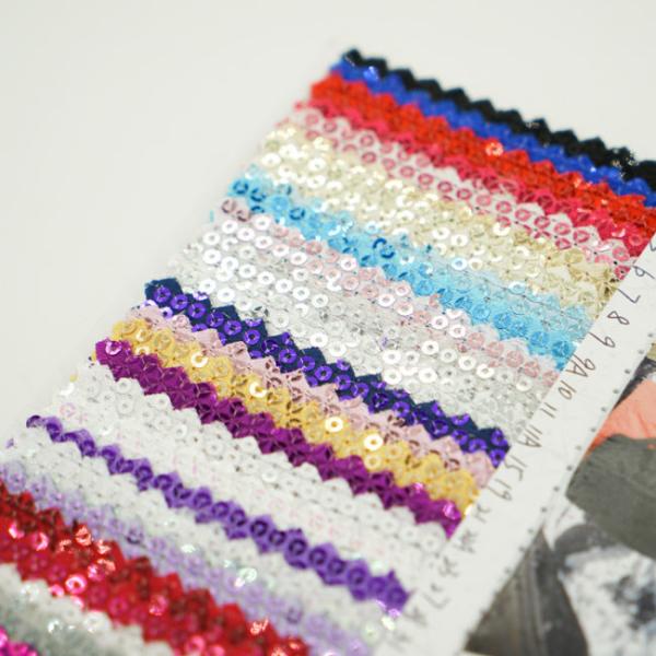 Custom Color Decorative 0.65mm Colorful Sequin Fabric Woven Technics