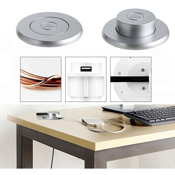 ABS Desk Grommet High Safety USB Table Hub Generous 3.1A Power Supply