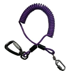 Wholesale Spiral Style Tool Safety Lanyards Stop Drop Tooling Expandable Nylon Core Purple from china suppliers