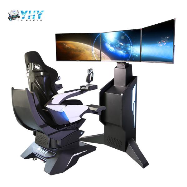 Quality 1100W VR Flight Simulators 3 Axis Dynamic Platform 360 Rotate Chair With Joystick Stick Game for sale