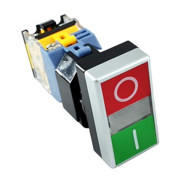 22mm 220vac 1no+1nc Push Button Switch Illuminated Double Headed With Pilot Lights