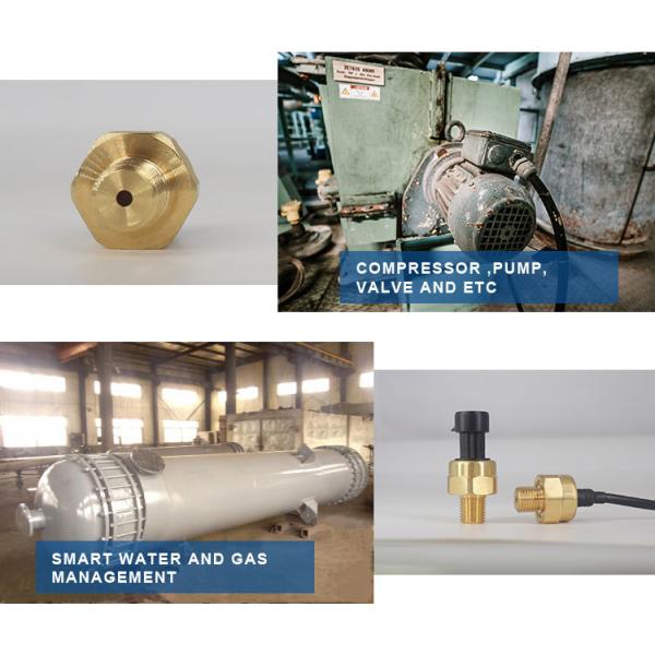 Brass IOT Pressure Sensor , Cable Outlet Capacitance Pressure Transmitter
