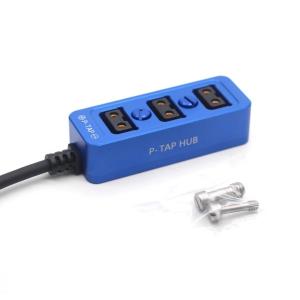 D-tap Camera power three way splitter Power Tap to 3 Female D-Tap P-Tap Hub  Metal case with 1/4 screw