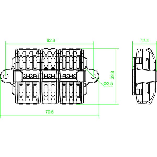 Fast Wire Cable Connectors 11AWG Push In Terminal Block 32A 400V