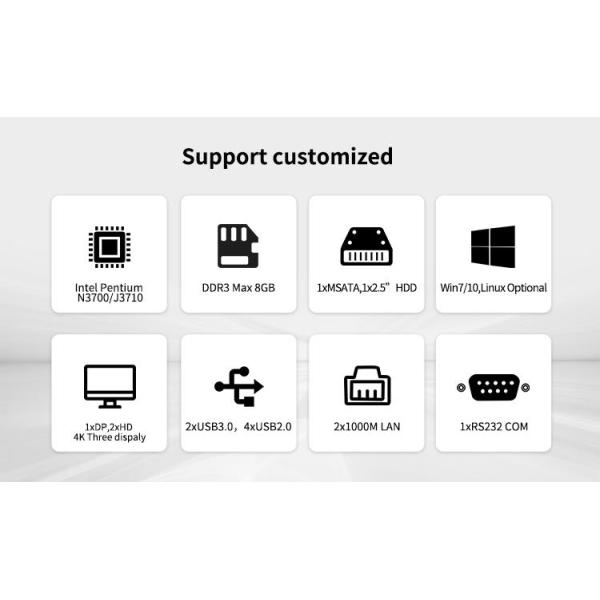 Nano-N5 Plus Industrial Mini PC Quad Core J3710 1XMSATA 2.5 HDD 2XUSB3.0