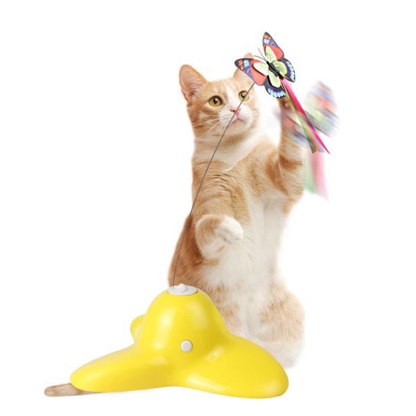 Quality 285g Cat Pet Toys Flutter Bug Electric Rotating Butterfly Cat Toy for sale