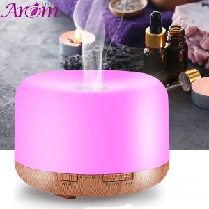 China 500ML Ultrasonic Mist Humidifiers 7 Color LED Lights Wood Grain Aromatherapy Diffuser on sale